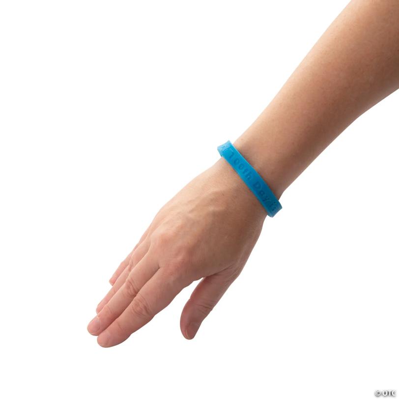 100th Day of School Bracelets with Personalized Card - 24 Pc.