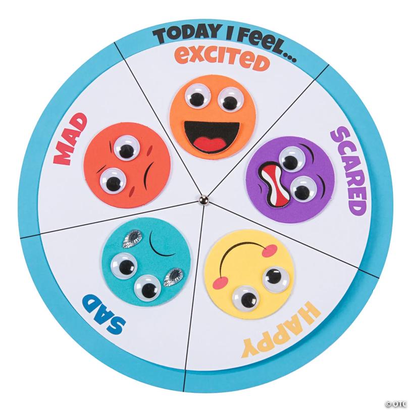 10 1/4" Color Your Own How I Feel Wheel Educational Craft Kit - 12 Pc.