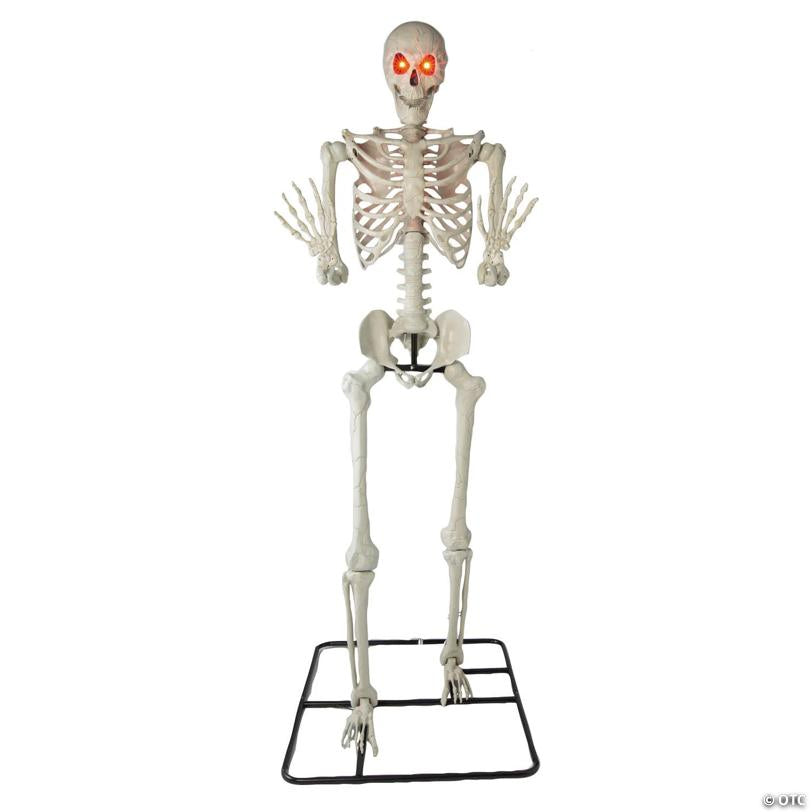10 Ft. 5" Standing Multicolor Light-Up Eyes Posable Titan Skeleton Halloween Decoration - image 2