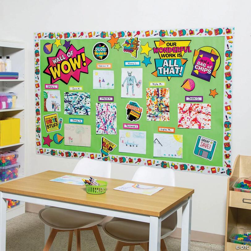 10 Pc. 90s Themed Wow Student Work Wall Classroom Decorating Set