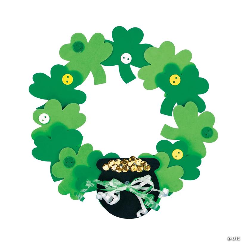 10" St. Patrick's Day Shamrock Wreath Craft Kit – Makes 12