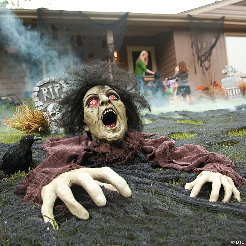 10" x 25" Clawing Zombie Groundbreaker with LED Eyes Halloween Decoration - image 2