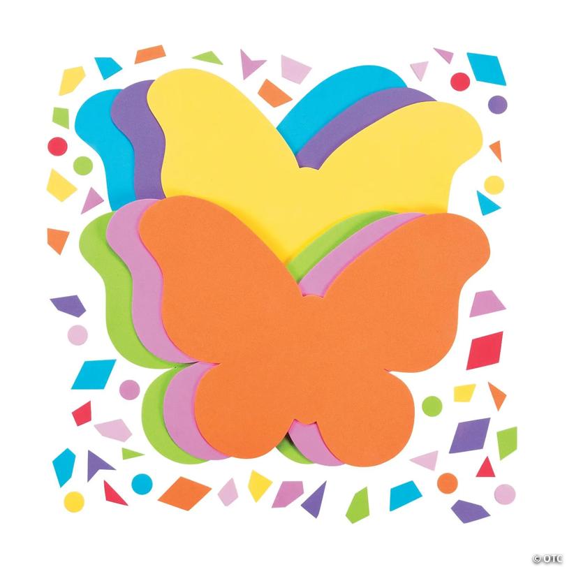 10" x 8" Multicolored Mosaic Butterfly Foam Craft Kit - Makes 24