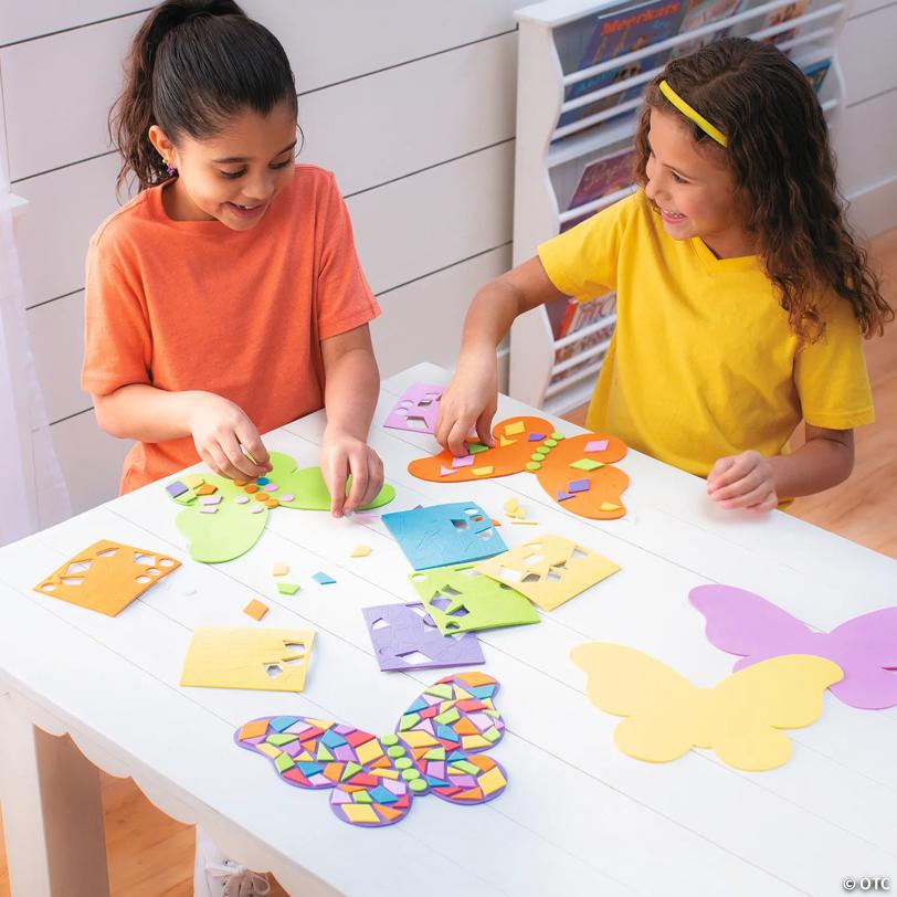 10" x 8" Multicolored Mosaic Butterfly Foam Craft Kit - Makes 24