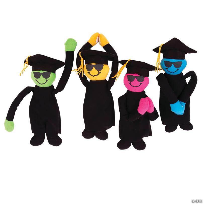 11" Long Arm Multicolor Stuffed Graduates - 12 Pc. | Elite Festo