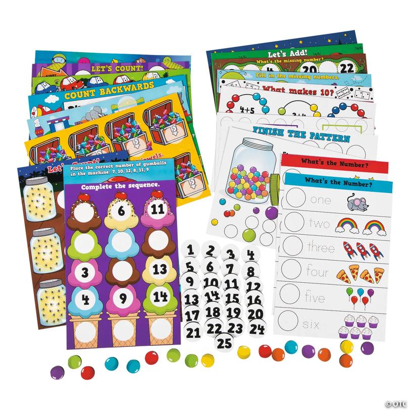 12 1/4" x 8 1/2" Numbers & Counting Assorted Magnetic Activity Mat Set