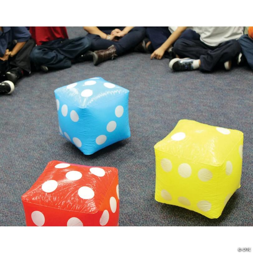 12" Six Color Vinyl Jumbo Inflatable Dice Set - 6 Pc.