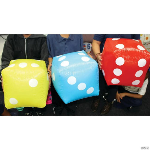 12" Six Color Vinyl Jumbo Inflatable Dice Set - 6 Pc.