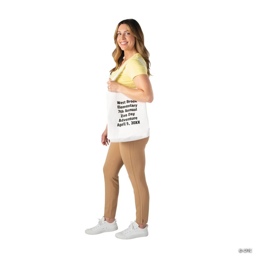 12" x 14" Personalized Bulk 48 Pc. Large White Shopper Nonwoven Tote Bags