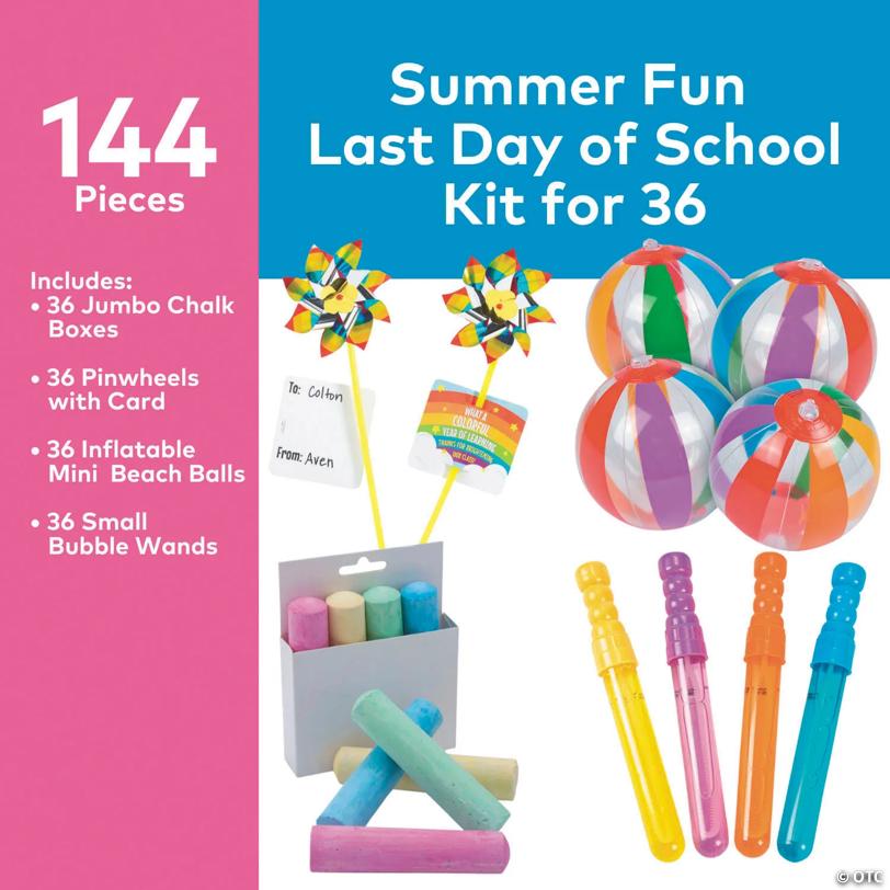 144 Pc. Summer Fun Last Day of School Outdoor Party Kit for 36 Guests