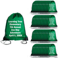 14 1/2" x 18" Bulk 48 Pc. Personalized Large Green Canvas Drawstring Bags