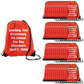 14 1/2" x 18" Bulk 48 Pc. Personalized Large Red Canvas Drawstring Bags