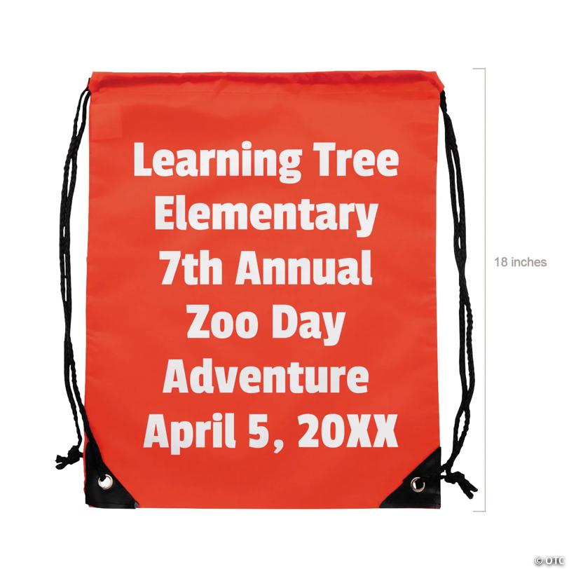 14 1/2" x 18" Bulk 48 Pc. Personalized Large Red Canvas Drawstring Bags