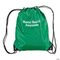 14" x 18" Personalized Large Green Drawstring Bags - 12 Pc.