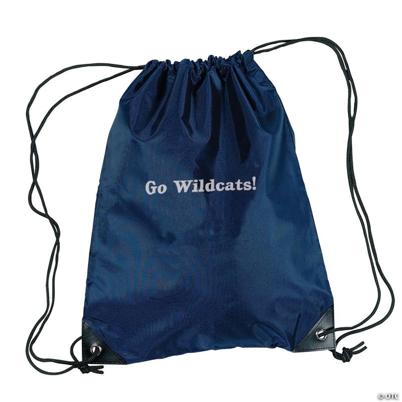 14" x 18" Personalized Large Navy Blue Drawstring Bags