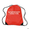 14" x 18" Personalized Large Red Nylon Drawstring Bags - 12 Pc.