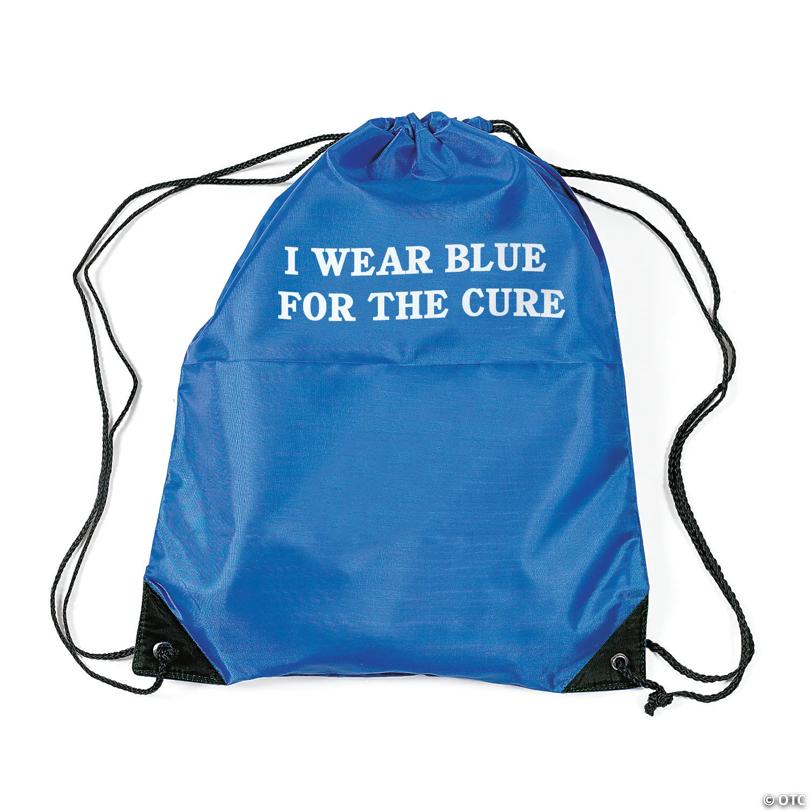 14" x 18" Personalized Large Royal Blue Nylon Drawstring Bags - 12 Pc.