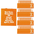 15" x 17" Bulk 144 Pc. Personalized Large Orange Nonwoven Tote Bags