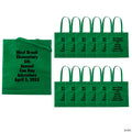 15" x 17" Personalized Large Green Nonwoven Tote Bags with Text Color Choice - 48 Pc.