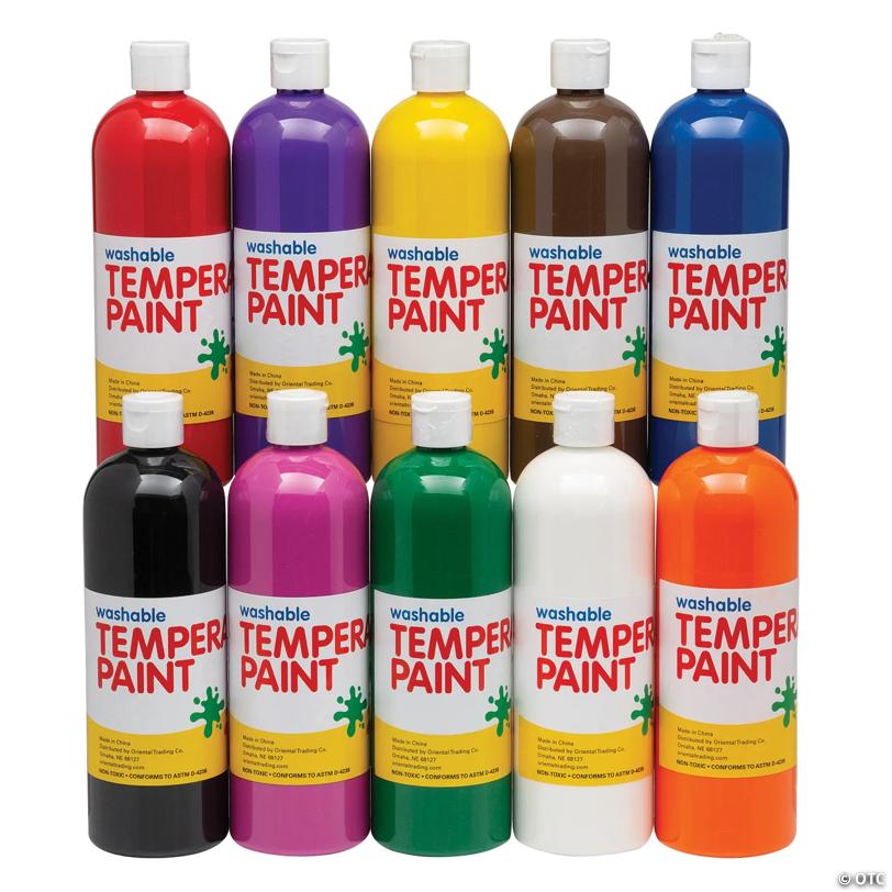 16 oz. Washable Classic Colors Tempera Paint Set - 10 Pc.
