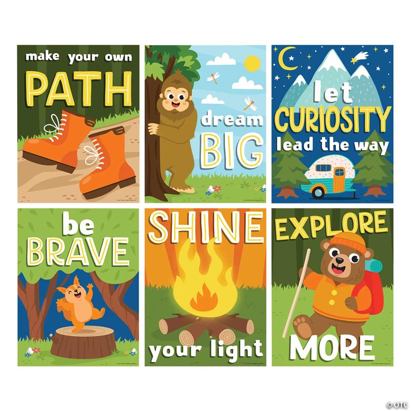 16" x 20 3/4" Camp Theme Motivational Classroom Poster Set - 6 Pc.