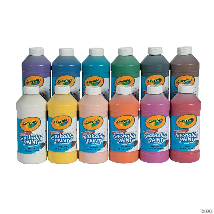 16-oz. 12-Color Crayola Washable Paint Bottle Pack - Set of 12