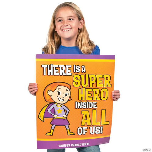17" x 22" Superhero Character Cardstock Classroom Poster Set - 6 Pc.
