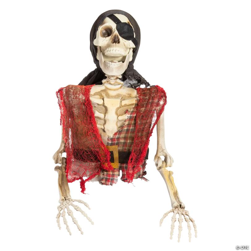 18" Skeleton Pirate Groundbreaker Plastic Halloween Decoration - image 2