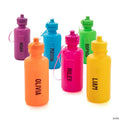 18 oz. Personalized Neon Reusable BPA-Free Plastic Water Bottles – 12 Pc.