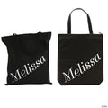 18" x 20" Personalized Large Black Name Canvas Tote Bag | Elite Festo