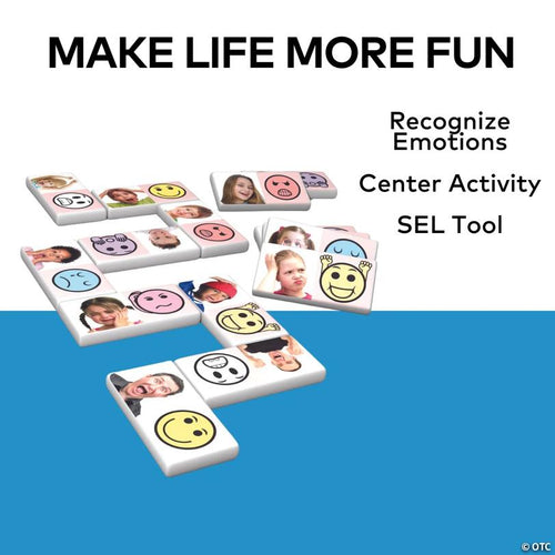 1 1/2" x 4 3/4" Emotions Plastic Dominoes Set in Collectors Tin - 28 Pc.