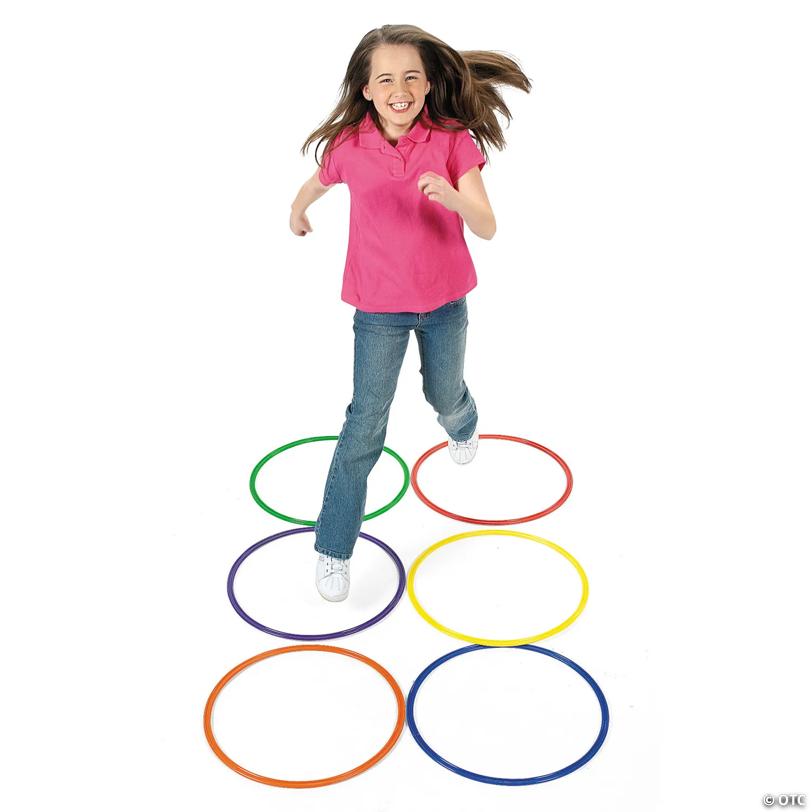 20" 6-Color Plastic Ring Obstacle Course Set - 6 Pc.