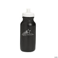 20 oz. Bulk 50 Ct. Personalized Black Shooting Star Plastic Water Bottles | Elite Festo