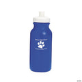 20 oz. Bulk 50 Ct. Personalized Bright Blue Paw Print Plastic Water Bottles
