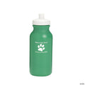 20 oz. Bulk 50 Ct. Personalized Bright Green Paw Print Plastic Water Bottles