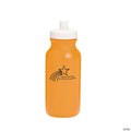 20 oz. Bulk 50 Ct. Personalized Bright Orange Shooting Star Plastic Water Bottles | Elite Festo