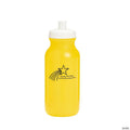 20 oz. Bulk 50 Ct. Personalized Bright Yellow Shooting Star Plastic Water Bottles | Elite Festo