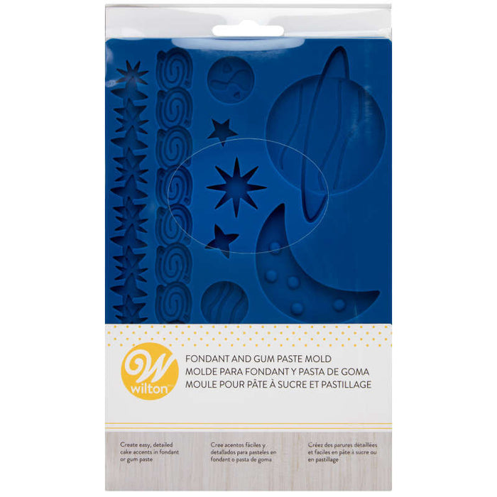 Wilton Outer Space Silicone Fondant and Gum Paste Mold, 11-Cavity