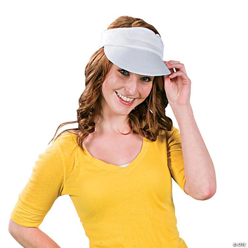21" Bulk 48 Pc. DIY Classic White Cotton Visors with Touch Fasteners