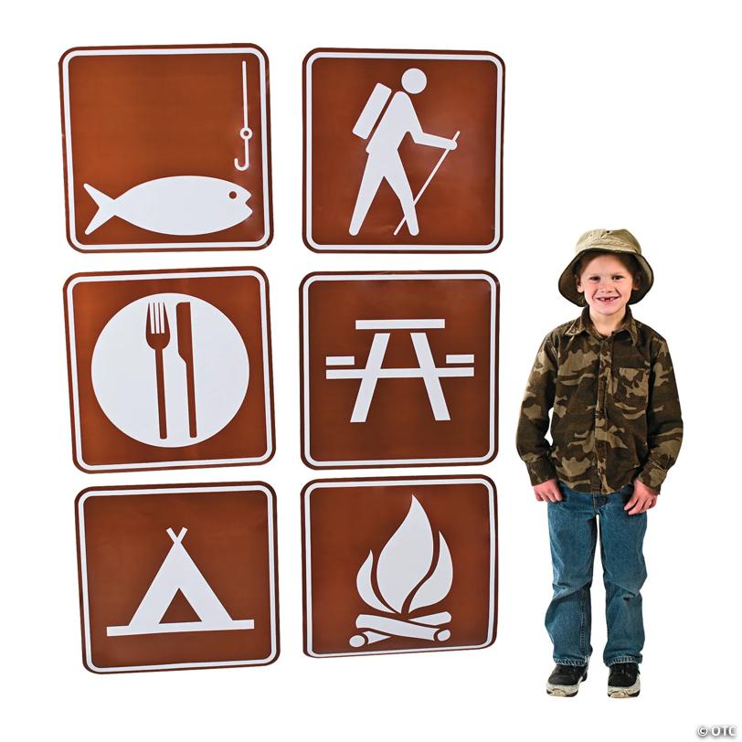 21" Jumbo Camp Sign Cardstock Cutouts Set - 6 Pc.