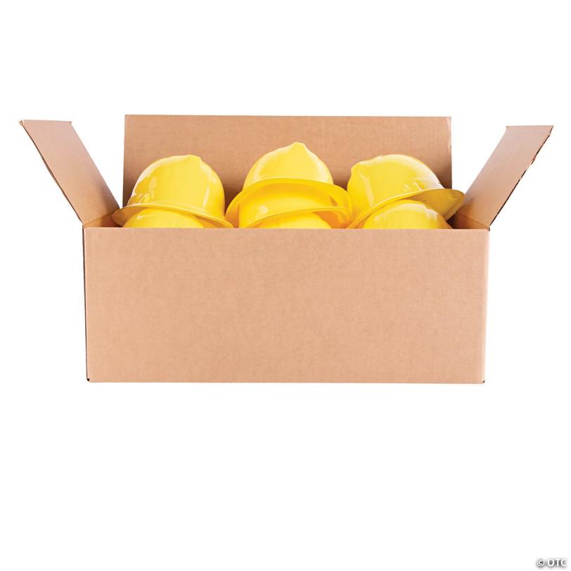 22" Bulk 48 Pc. Kids Yellow Plastic Novelty Construction Hats
