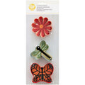 Wilton Metal Spring Flower Cookie Cutter Set, 3-Piece (Flower, Butterfly, Dragonfly)