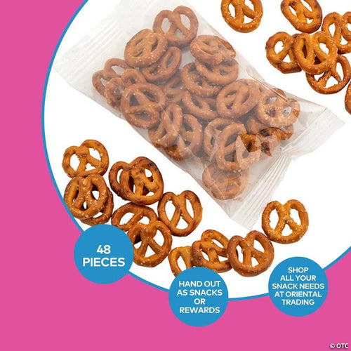24 oz. Bulk 48 Pc. Clear Salted Pretzel Knot Twists Fun Packs