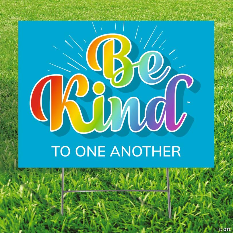 24" x 16" Personalized Be Kind Plastic Yard Sign