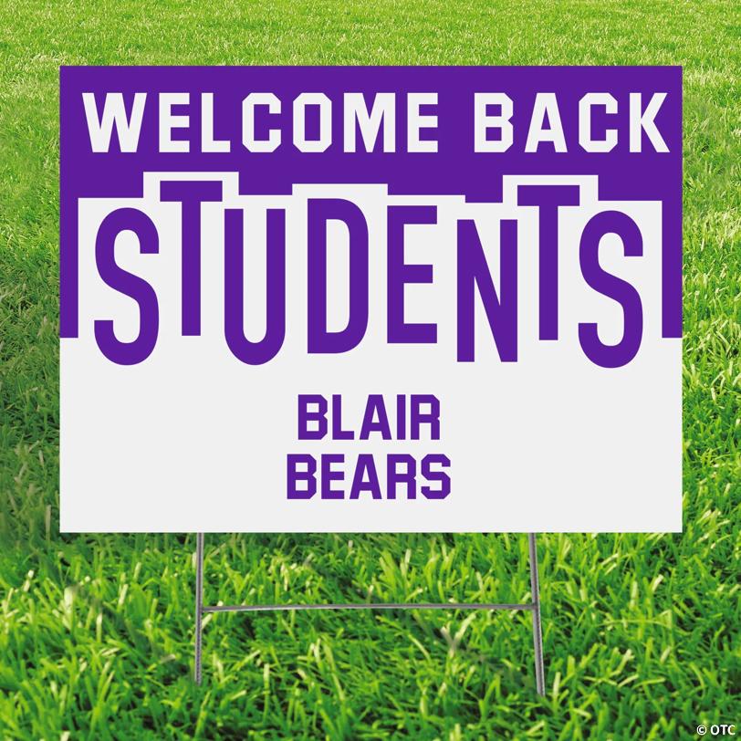 24" x 16" Personalized Welcome Back Students Plastic Yard Sign