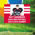 24" x 16" Striped Custom Photo Plastic Yard Sign