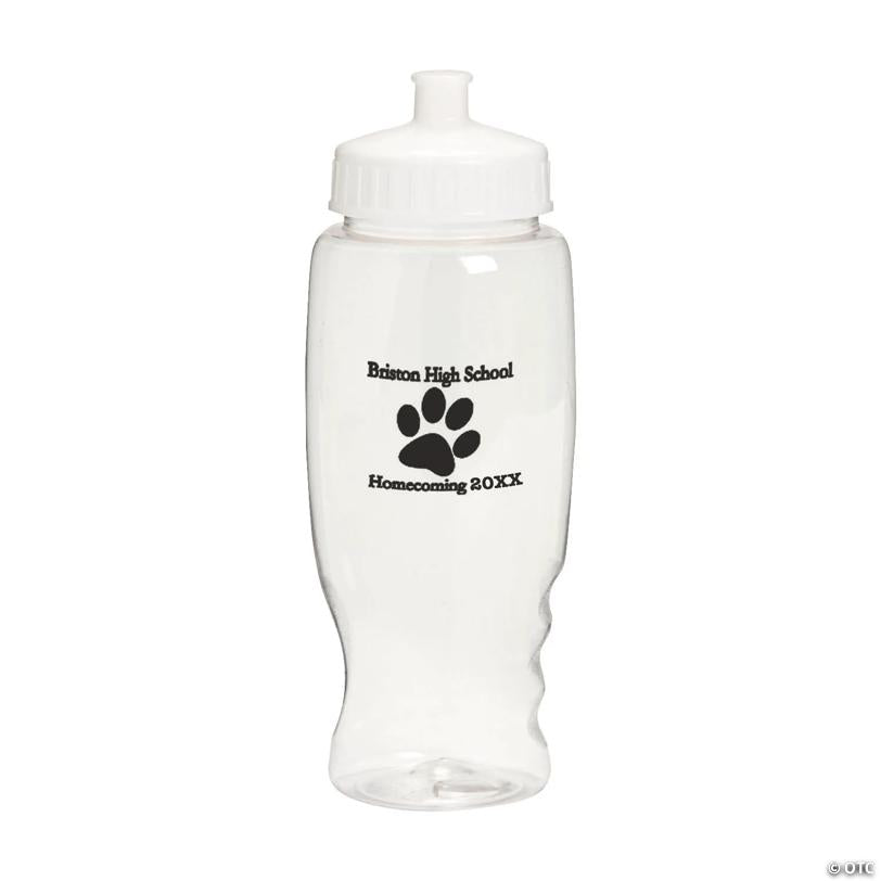 27 oz. Bulk 50 Ct. Personalized Paw Print Transparent Plastic Water Bottles