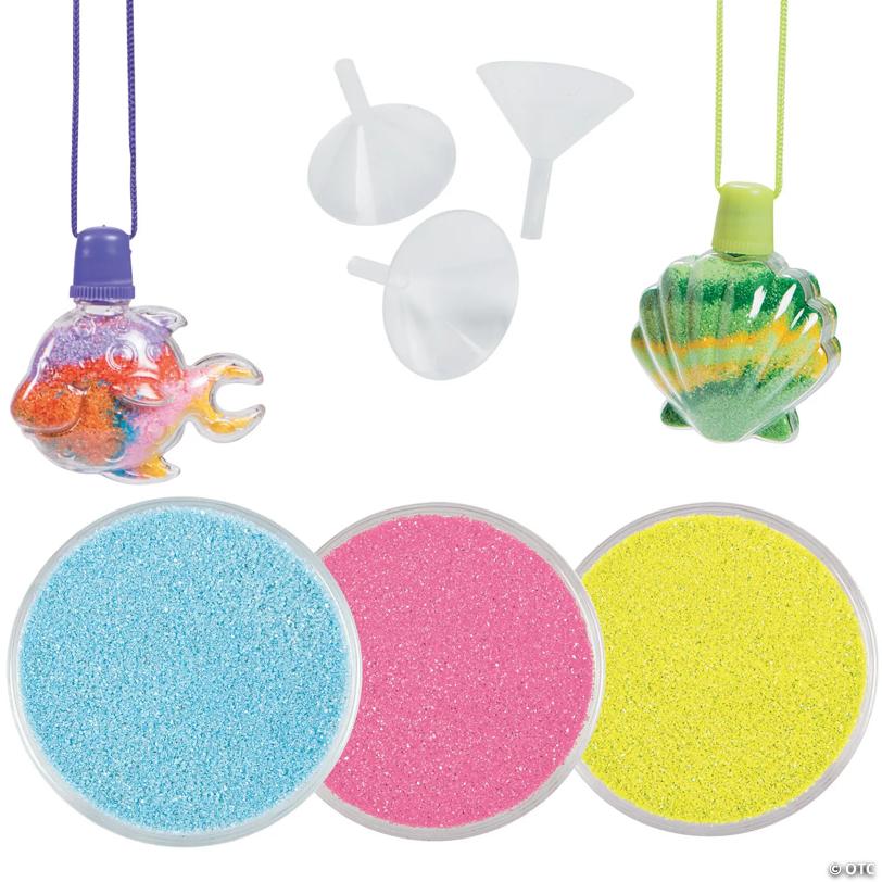 28" - 30" Tropical Ocean Sand Art Necklaces & Sand Kit - 63 Pc.