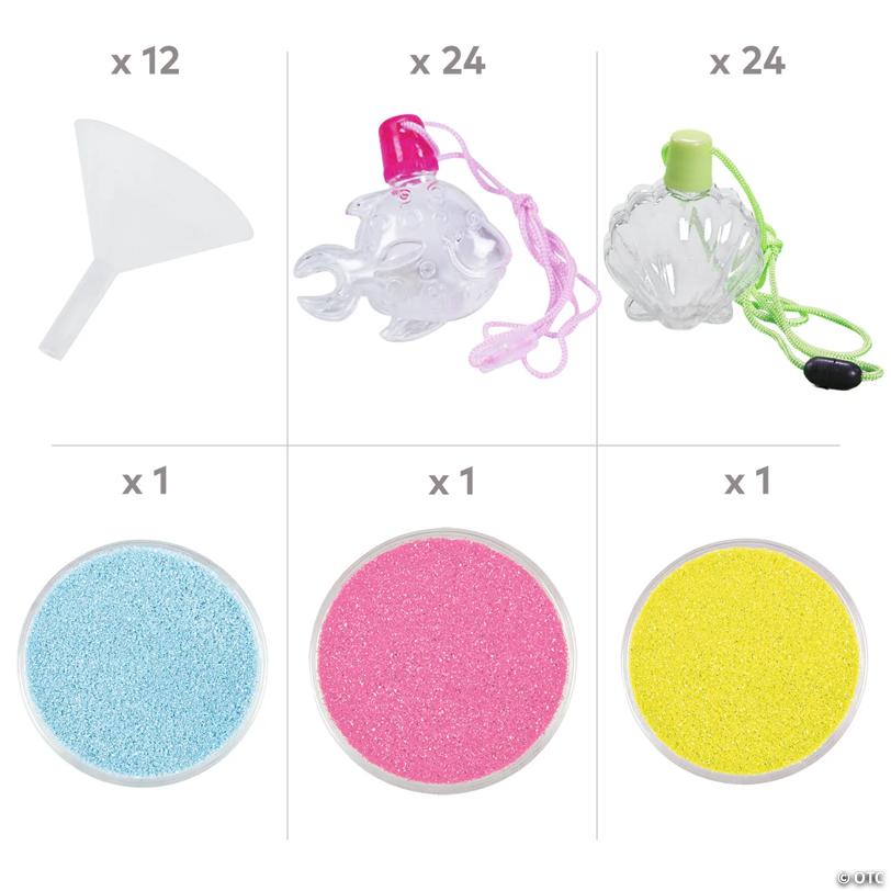 28" - 30" Tropical Ocean Sand Art Necklaces & Sand Kit - 63 Pc.