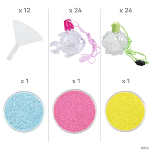 28" - 30" Tropical Ocean Sand Art Necklaces & Sand Kit - 63 Pc.